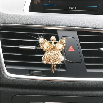 

Fashion Angel Car Ornament Air Outlet Clip Rhinestone Diamond Auto Air Conditioner Vent Perfume Clip Air Freshener Accessories