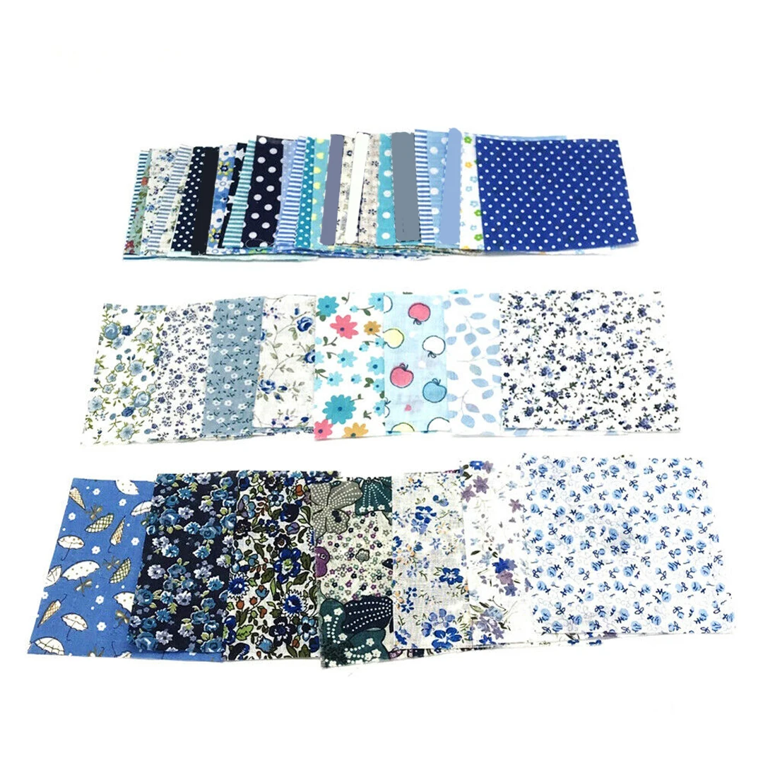 50PCS 10x10cm Square Floral Cloth DIY Quilting Garden Floral Style Cotton fabric Patchwork Plain Cloth For DIY Handcraft Sewing