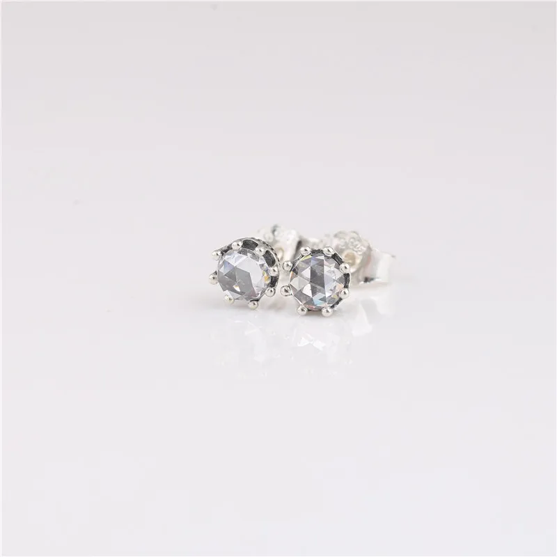 Guaranteed 925 Sterling Silver Stud Earrings Crown cz White Zircon Suitable for Party Birthday Gifts | Украшения и аксессуары