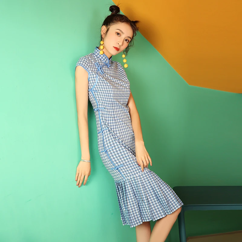 Китайское платье для женщин, элегантное, винтажное, qipao vestidos, Платья для вечеринок, улучшенное, cheongsam, Восточный стиль, платье с коротким рукавом