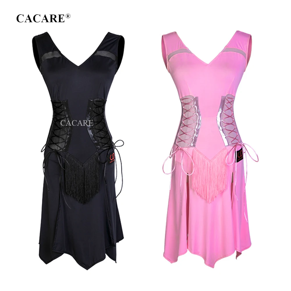 CACARE платье для латинских танцев Женская Большая распродажа Vestido flecos танцевальная одежда конкурс латиноамериканских танцев платья Танго D0693 бальные