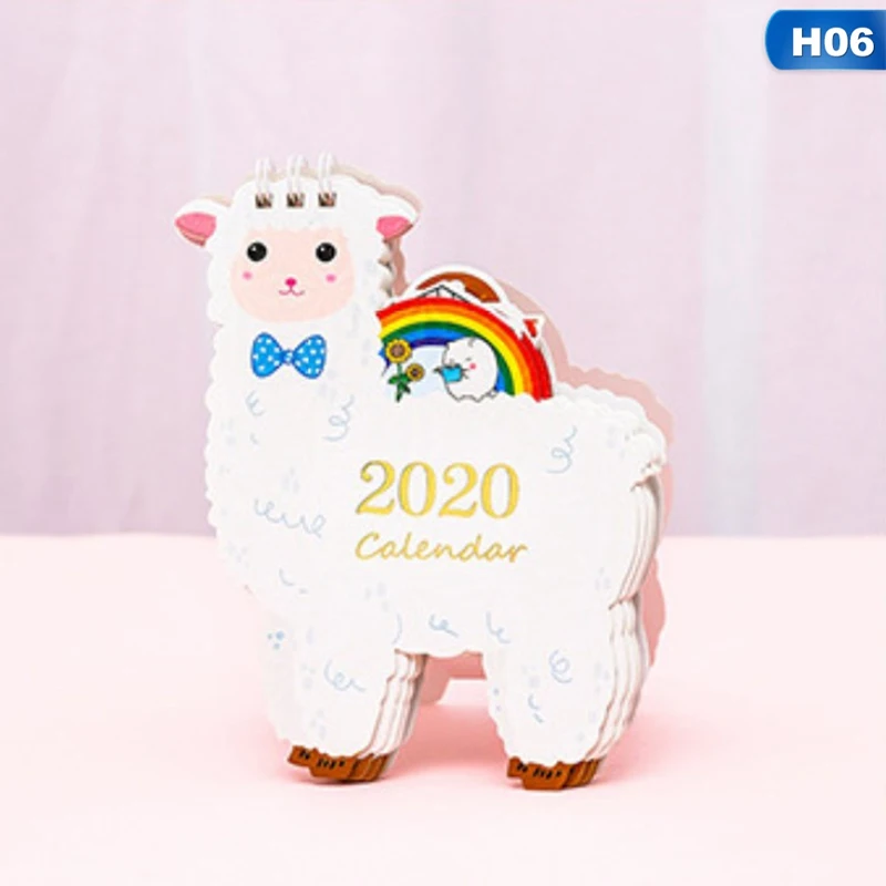 Кавайный мультяшный 2020 настольный календарь, креативный Мини милый настольный календарь, подарок, офисный ежедневник, школьный