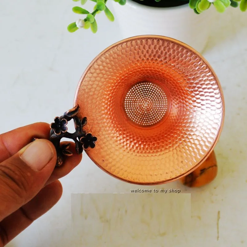 

Pure Copper Tea Strainer Handmade Fish/Dot Patterned Exquisite Gift