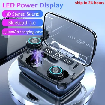 

3500mAh LED Bluetooth Wireless Earphones Headphones Earbuds Touch Control Sport Headset Noise Cancel Earphone Headphone