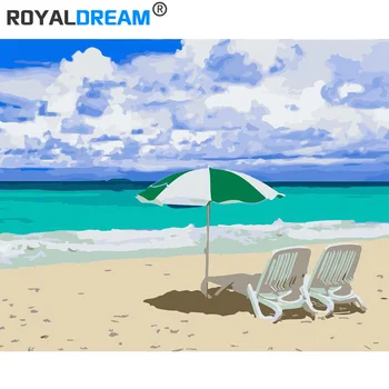 

ROYALDREAM Nice Beach DIY Painting By Numbers Acrylic Paint By Numbers HandPainted Oil Painting On Canvas For Home Décor