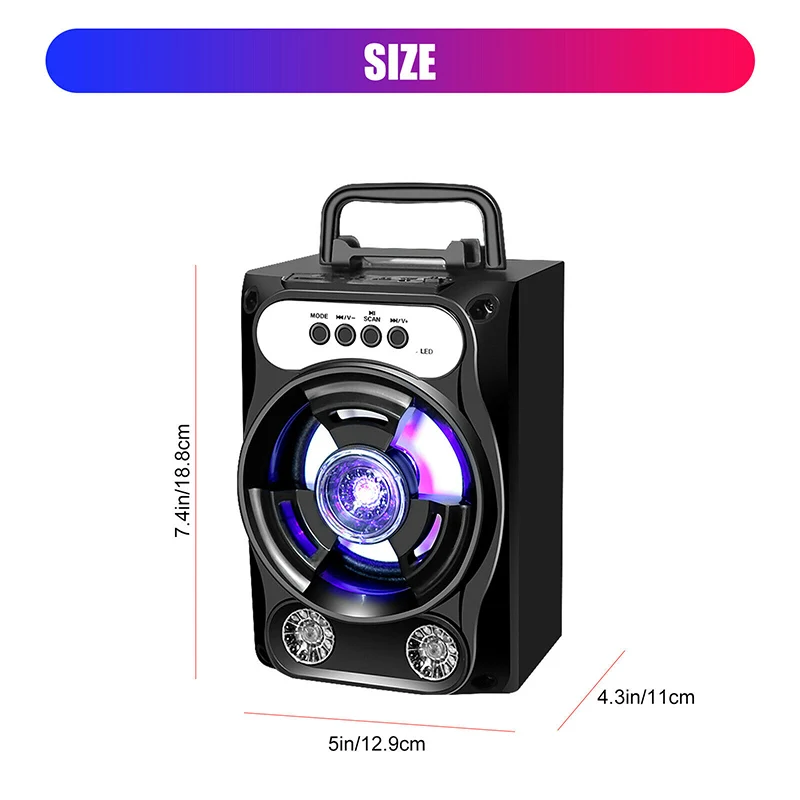 Bluetooth Speaker Portable Big Power Wireless Stereo Subwoofer Heavy Bass Speakers Sound Box Support FM Radio TF AUX USB