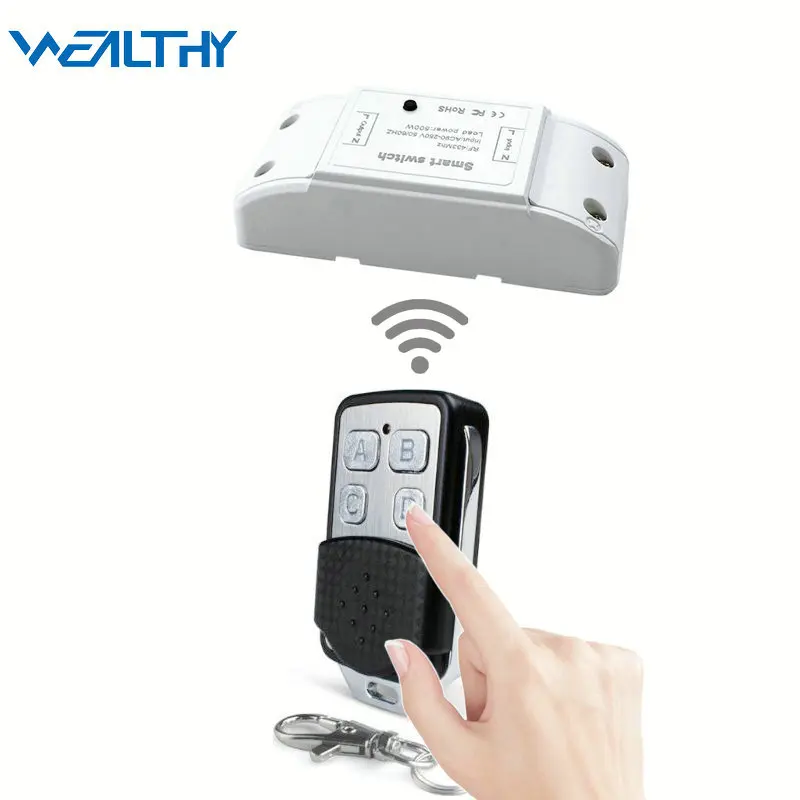 

433mhz Switch RF Switches Remote Controles Switch DIY Module, Relay Receiver AC90v-250v For Wall LED Lamp No Need Rewiring