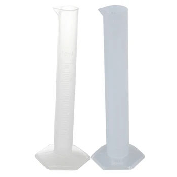 

50 Ml Transparent Plastic Graduated Tube. & Laboratory Hex Base 10ML Liquid Measurement Plastic Graduated Cylinder