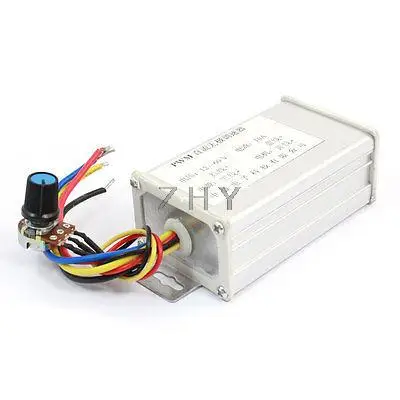 DC12-60V 10А поворотный потенциометр PWM регулятор скорости двигателя Серебряный тон