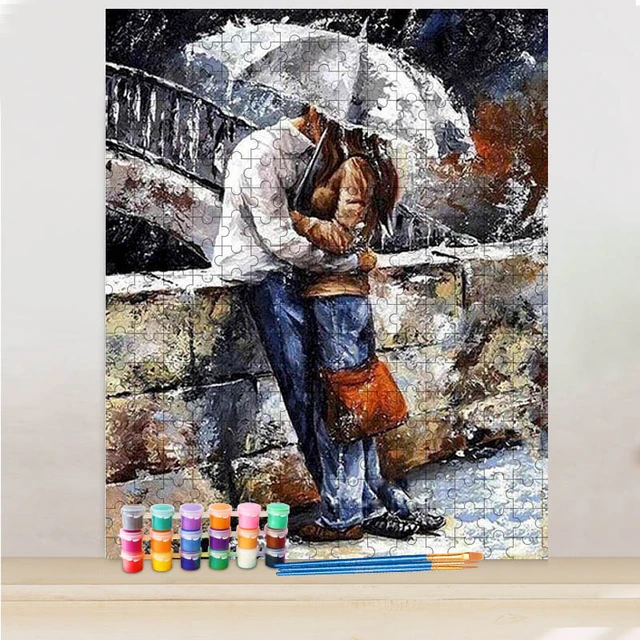 Gatyzproductpittura fai-da-te con numeri amante del Puzzle tela disegno  figura regalo dipinto a mano arte della parete di casa - AliExpress