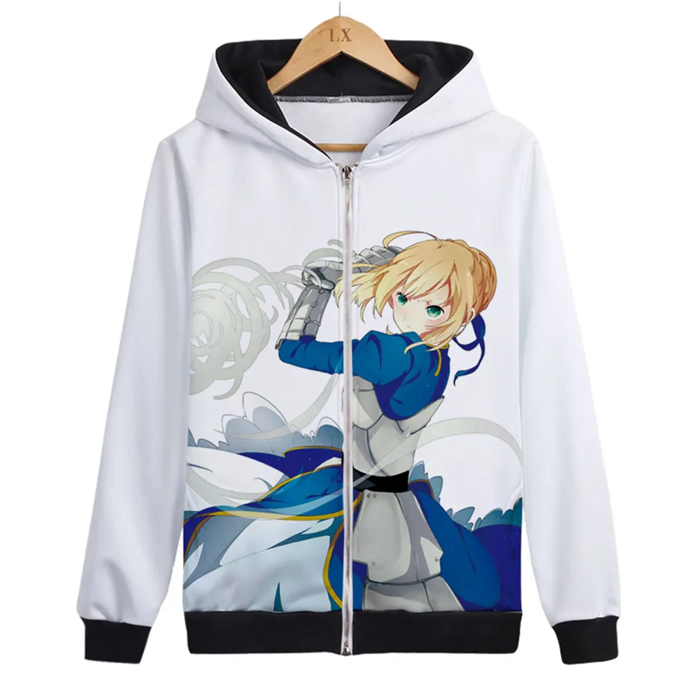 Fate/stay night Saber Лев толстовка на молнии с капюшоном Косплей Костюм Fate Zero унисекс утолщенная куртка Повседневная Толстовка уличная одежда