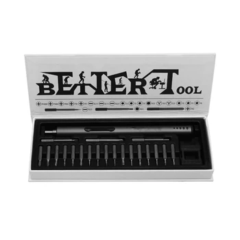 

CS-001 Have Beiter Tool Mini Electric Screwdriver LED Light net Pad Convenient Repair Tool with 20 S2 Batch Heads