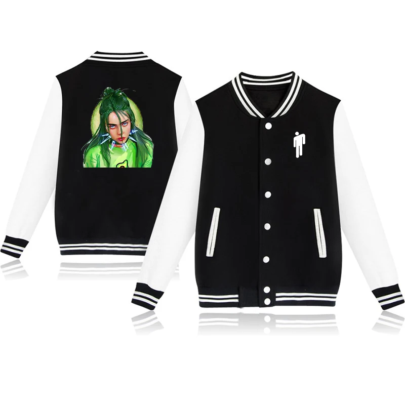 Fashion Billie Eilish Prints Kids Jacket Girls Coat Baby Sweatshirts Toddler Boy Baseball Jackets Casual Winter Warm Tracksuit