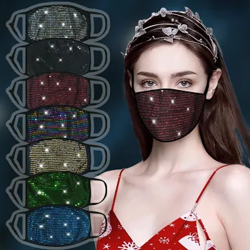 

Trendy Rhinestone Mouth Face Mask Virus for Women Personalise Decorative Face Mask Crystal Prom Party Jewelry Gift