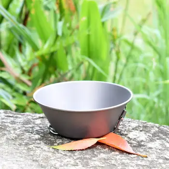 

Outdoor Bowl Titanium Folding Bowl Tableware Titanium Rice Bowl Anti-scald Anti-fall portable foldable pure titanium bowl 300ml
