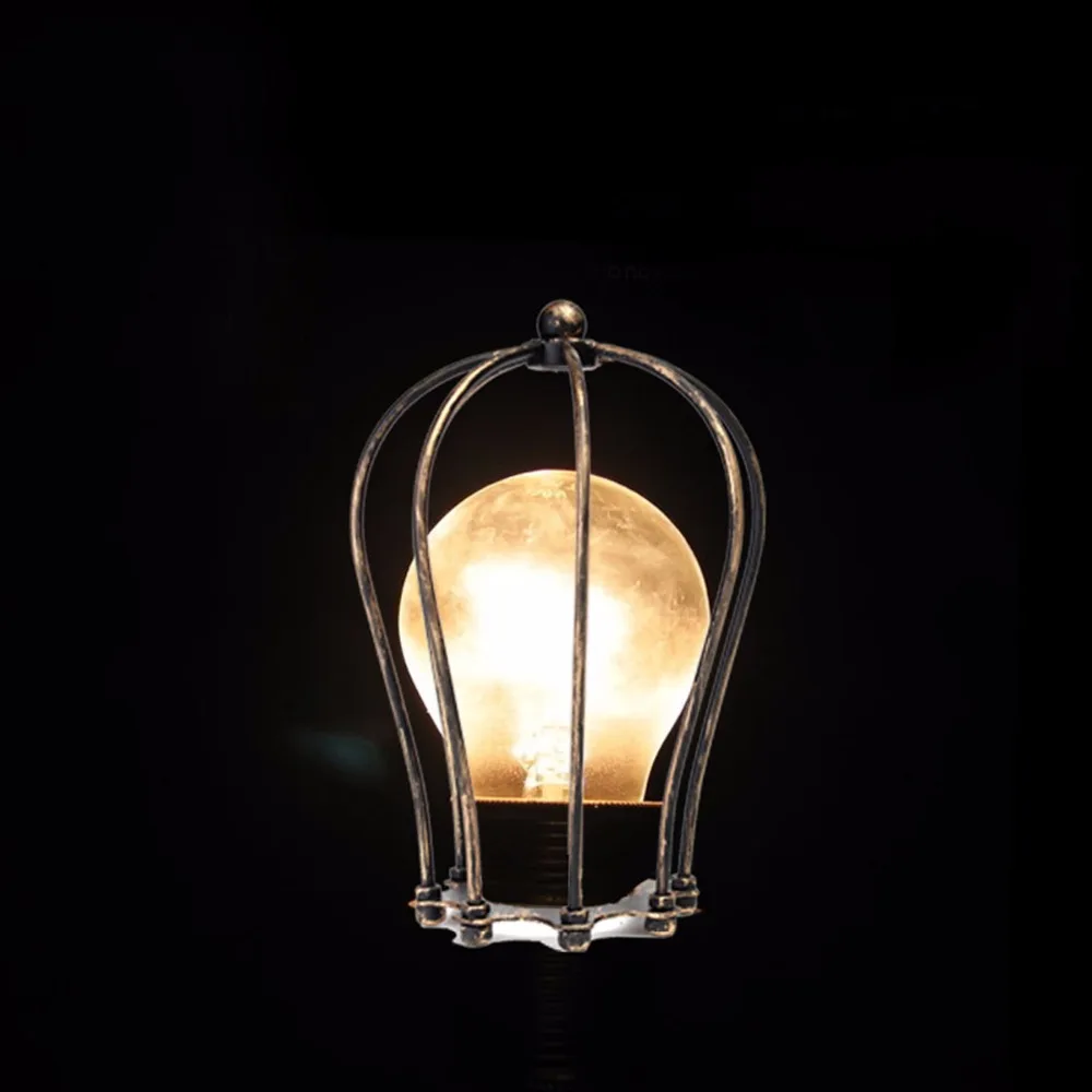 Shade Bulb Hanging Lamp Lamp Cage Iron Holder Light Decor Home Vintage Guard Wire