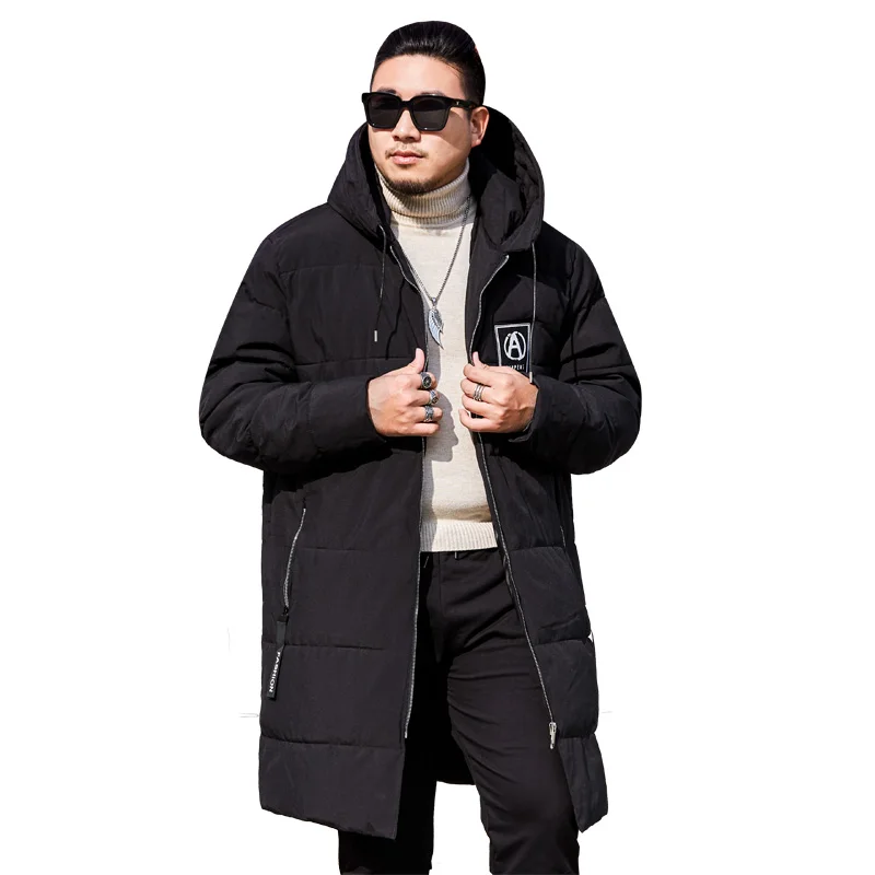 

Mens Hooded Long Padded Jackets Man Thick Winter Cotton Coats Male Fashion Long Overcoat Keep Warm Outerwear