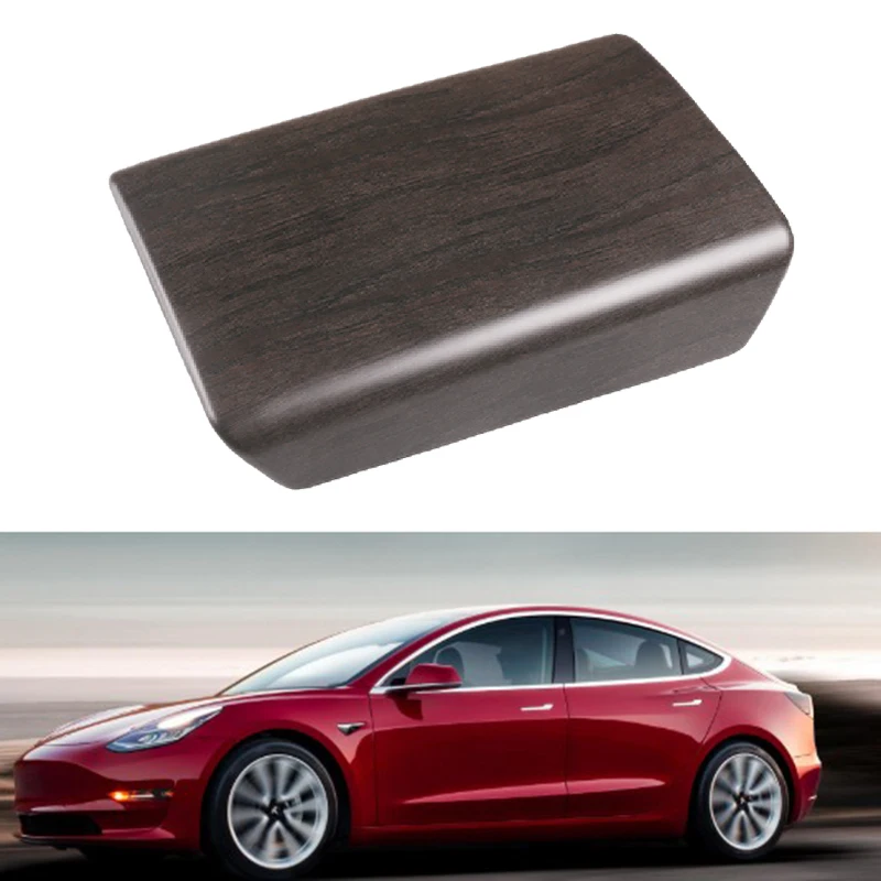 Grãos de Carvalho Central do Carro Capa para Tesla Tampa do Console Apoio de Braço Console Caixa Braço Model 3 Protetor Case Tampa Protetora Pad