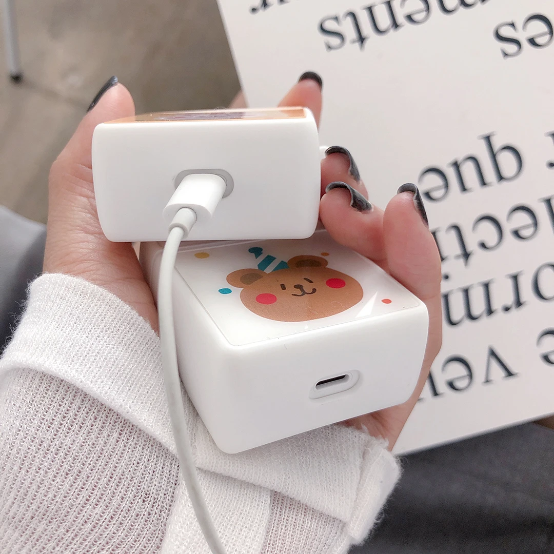 Чехол с мультяшным кроликом медведем для Airpods 1 2, зарядная коробка для наушников, акриловая кожа, Мягкий ТПУ силиконовый чехол Airpods, аксессуар, крючок