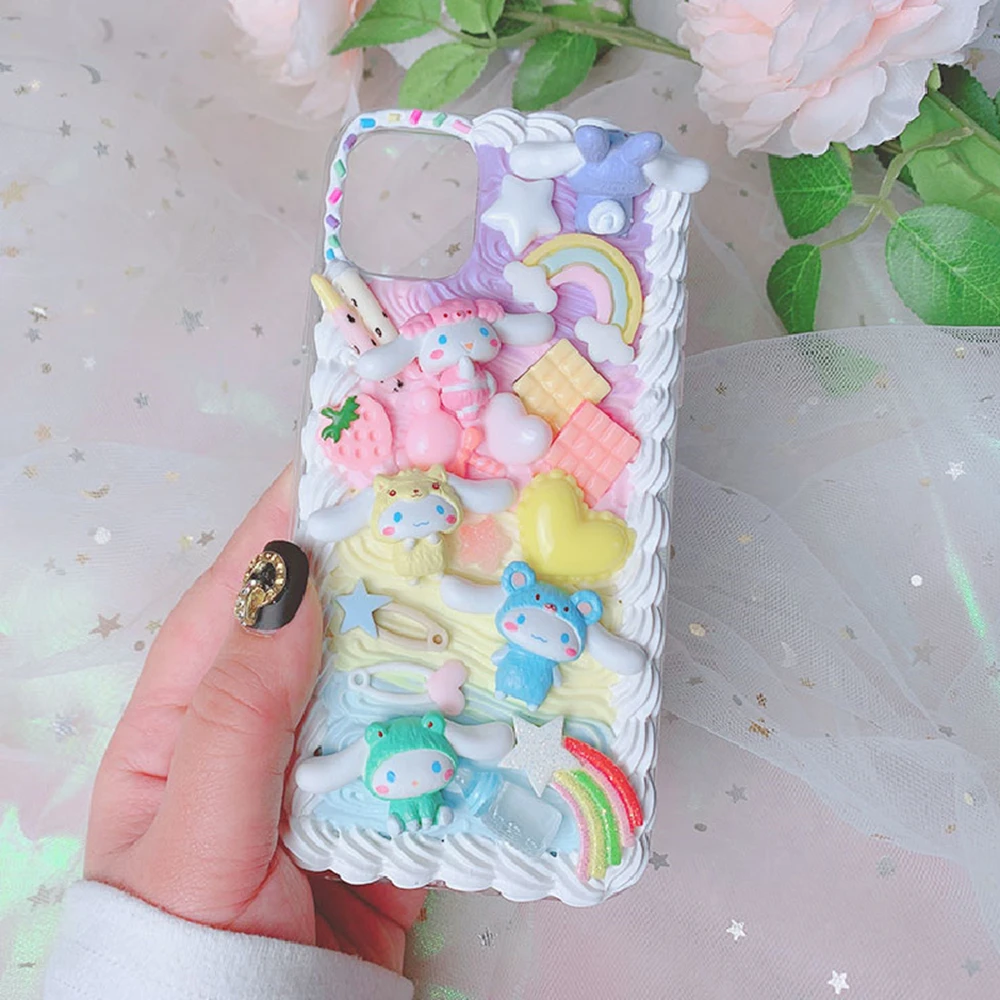 Telefone Artesanal para Samsung S22 Ultra 3d Kawaii Galáxia S21 Plus Desenhos Animados Doces Comida Creme Shell S20fe s8 10 Plus Presente Diy Case de