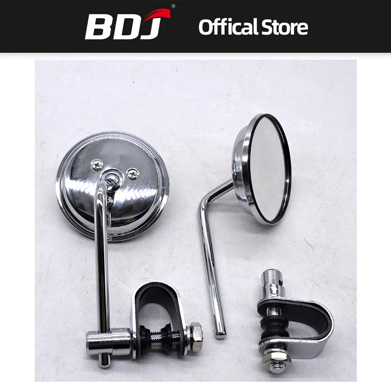 BDJ для Harley Honda Funbike Chopper Cruiser Кафе Racer Мотоцикл Руль заднего вида зеркала Круглый выпуклый клип-на ретро