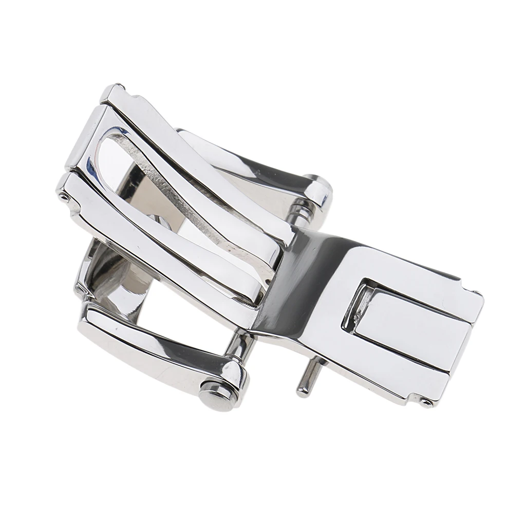 Silver Polished Stainless Steel 18mm Deployment Watch Strap Buckle Clasp