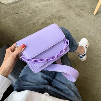 

Small PU Leather Flap Bags For Women 2020 New Female Travel Fashion Cross Body Bag Elegant Solid Color Chain Shoulder Handbags