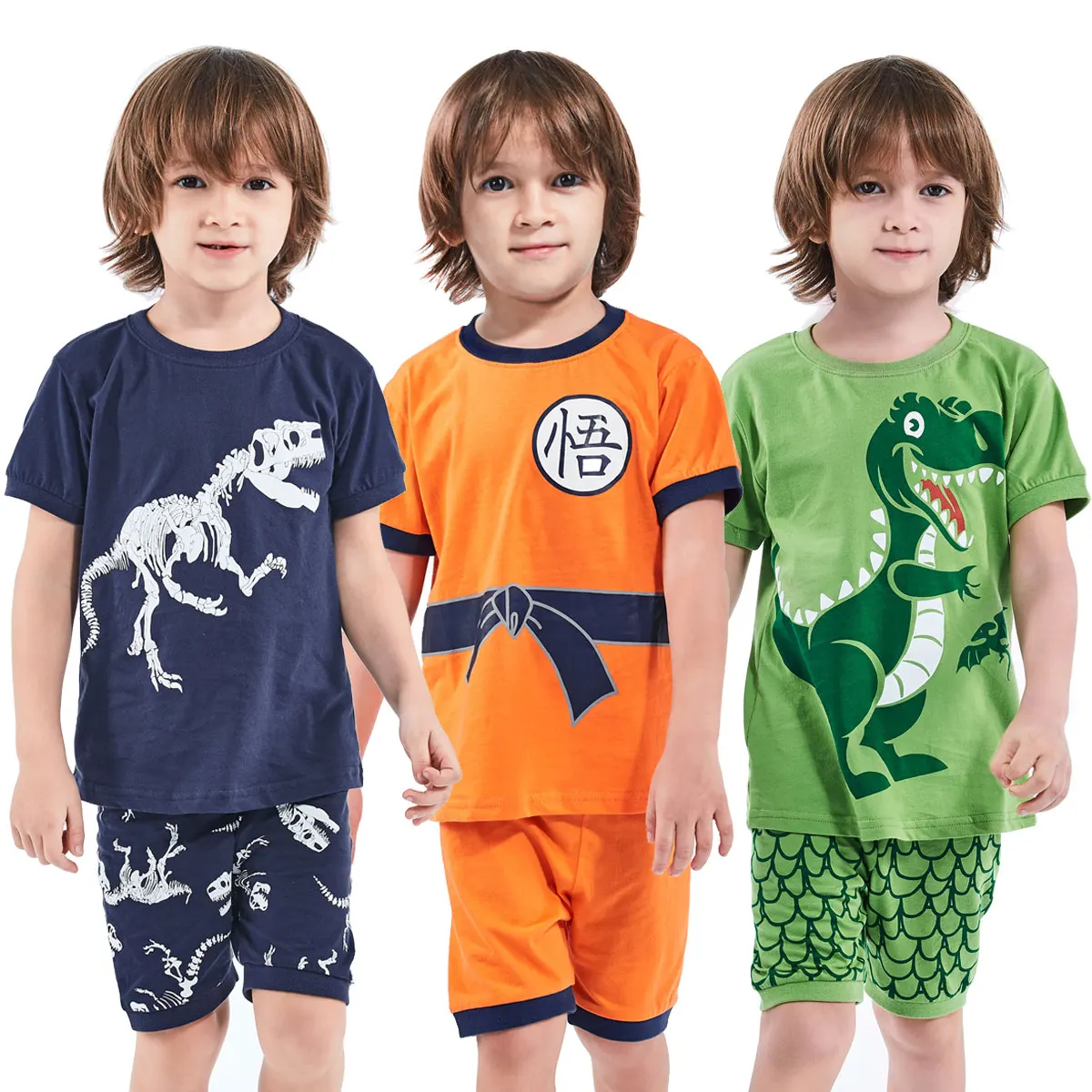 Garçon été pyjamas enfants Halloween Pirate ensemble de vêtements de nuit enfants dinosaure Football dessin animé vêtements de nuit enfant en bas âge Football Homewear