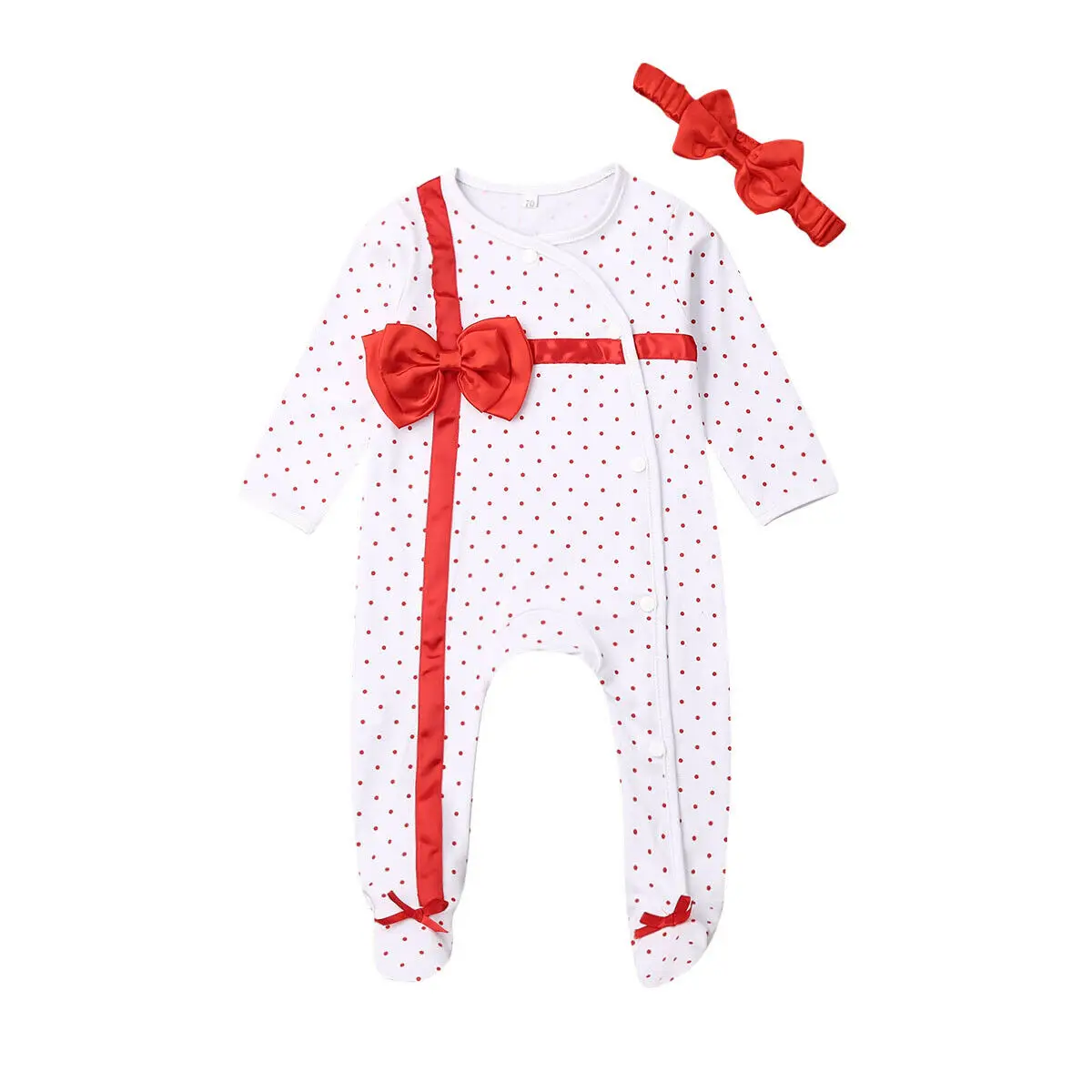 Рождественские комбинезоны для малышей от 0 до 12 месяцев, комбинезон с длинными рукавами для новорожденных девочек и мальчиков, милые красные рождественские костюмы с бантом, мягкая осенняя одежда
