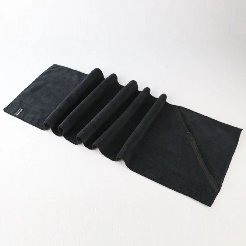 Черный Быстрое высыхание спортивное полотенце для спортзала из микрофибры с