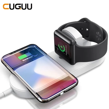 

2 in 1 Fast Wireless Charger For iPhone Charger Dock For Apple iWatch 10W Qi Fast Charger for Samsung S7 S8 S9 Plus Note 8 9