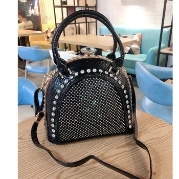 

Luxury Diamond Women Handbags Brand 2020 Famous Designer Fringe Leather Top-handle Bag Sac Female Rhinestone Shoulder Bags