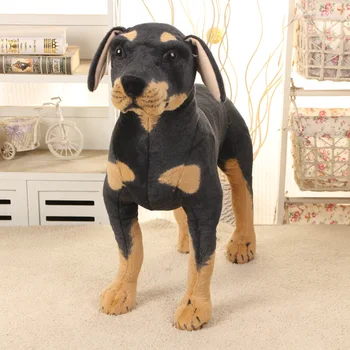 

new plush real life Rottweiler toy lovely simulation black dog doll gift about 50x45cm xf2992