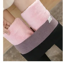 Женские бархатные зимние леггинсы больших размеров, теплые черные плотные флисовые леггинсы с высокой талией, эластичные плотные обтягивающие зимние леггинсы Femme