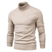 In 2021 New Winter Man Pure Color Turtleneck Fashion Turtleneck Wool Warm Sweater Men's Leisure Knit A Variety of Colors