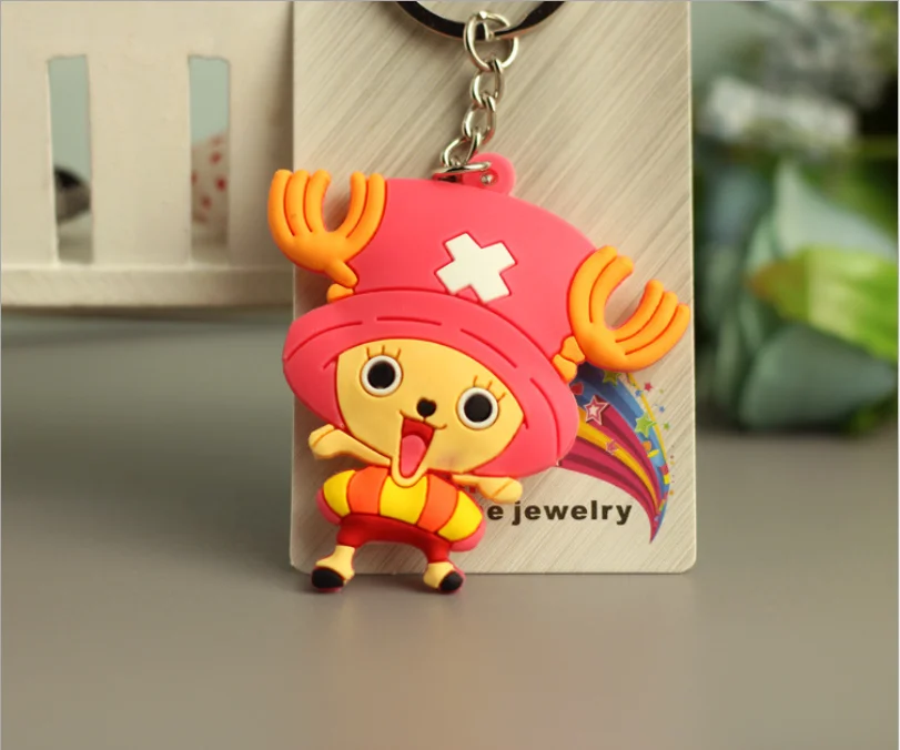 O1Chooper Аниме Одна деталь 3D брелок PVC Моделя с хорошим спросом key Finder кольца игрушки Луффи Зоро Sanji Nami Usopp v-ремень Робин Брук Фрэнки брелок милый кролик - Color: O1Chooper