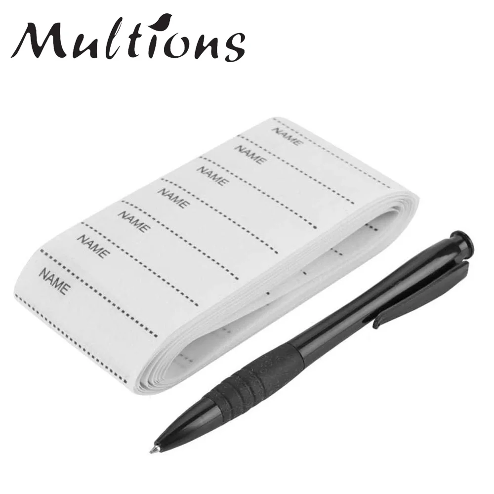 White Washable Iron-on Name Labels Fabric Handmade Labels for Clothes With Pen Garment Tags DIY Sewing Accessories 200Pcs 55*15m