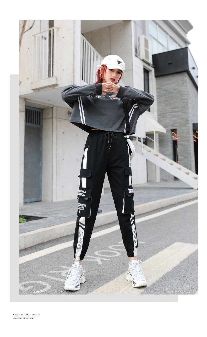 NEW 2020 HOT Women'Pants High Waist pants Big Pockets Cargo pants Baggy Tactical Trouser Loose Streetwear hip hop joggers pants NEW 2020 HOT Women'Pants High Waist pants Big Pockets Cargo pants Baggy Tactical Trouser Loose Streetwear hip hop joggers pants