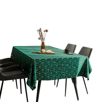 

Factory Hot Sale Nordic Style Home Decorative Velvet Printing Geometric Gold Stamping Table Cloth