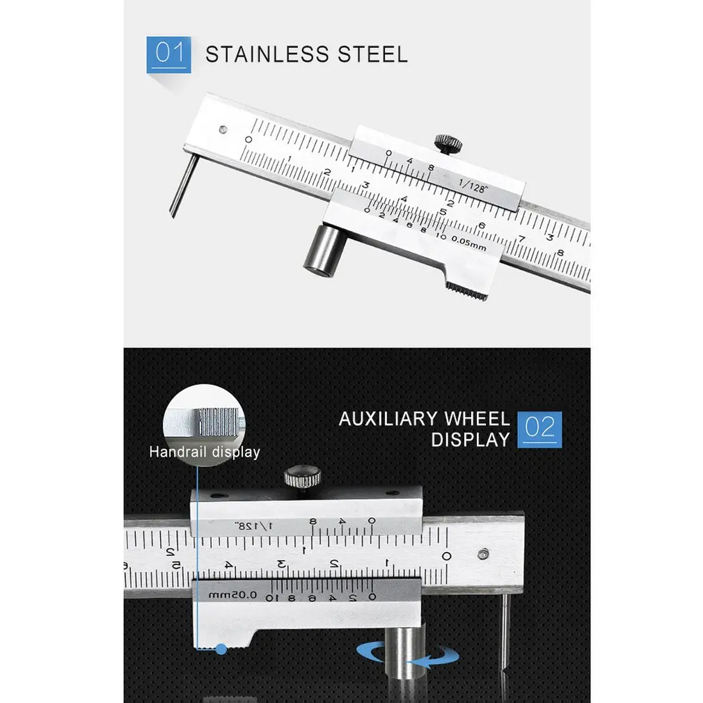 0-200 мм маркировки штангенциркуль с карбидный разметчик параллельно маркировки замер линейка лазерной маркировки измерительный параллельно перекрестные суппорт