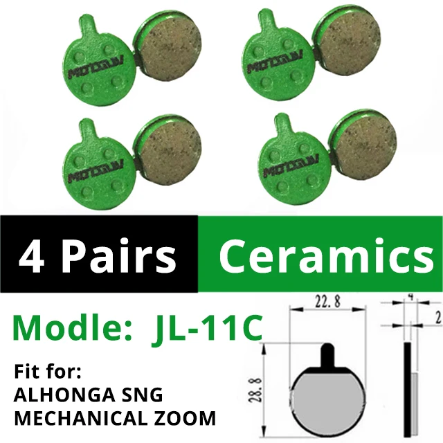 11C 2 Pairs Ceramics 2 пары MOTSUV Керамика велосипедные тормозные колодки тормозной механизм Горного Велосипеда pad для SRAM AVID SHIMANO M315 M355 M365 M395 M445 M447 MT200 M525 - Цвет: 11C 2 Pairs Ceramics