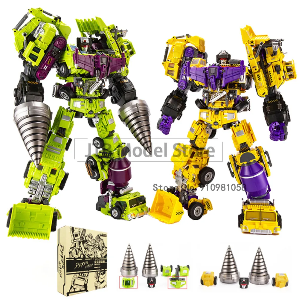 Jinbao 8008 gt devastator transformação figura de ação brinquedo idw oversize 6in1 filme modelo deformação carro robô ko scrapper figma