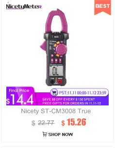 Хорошее ST-CM802 истинное среднеквадратичное значение 6000 отсчетов цифровой AC DC Токоизмерительные клещи измерение сопротивления Temerature частота мини-клещи OD