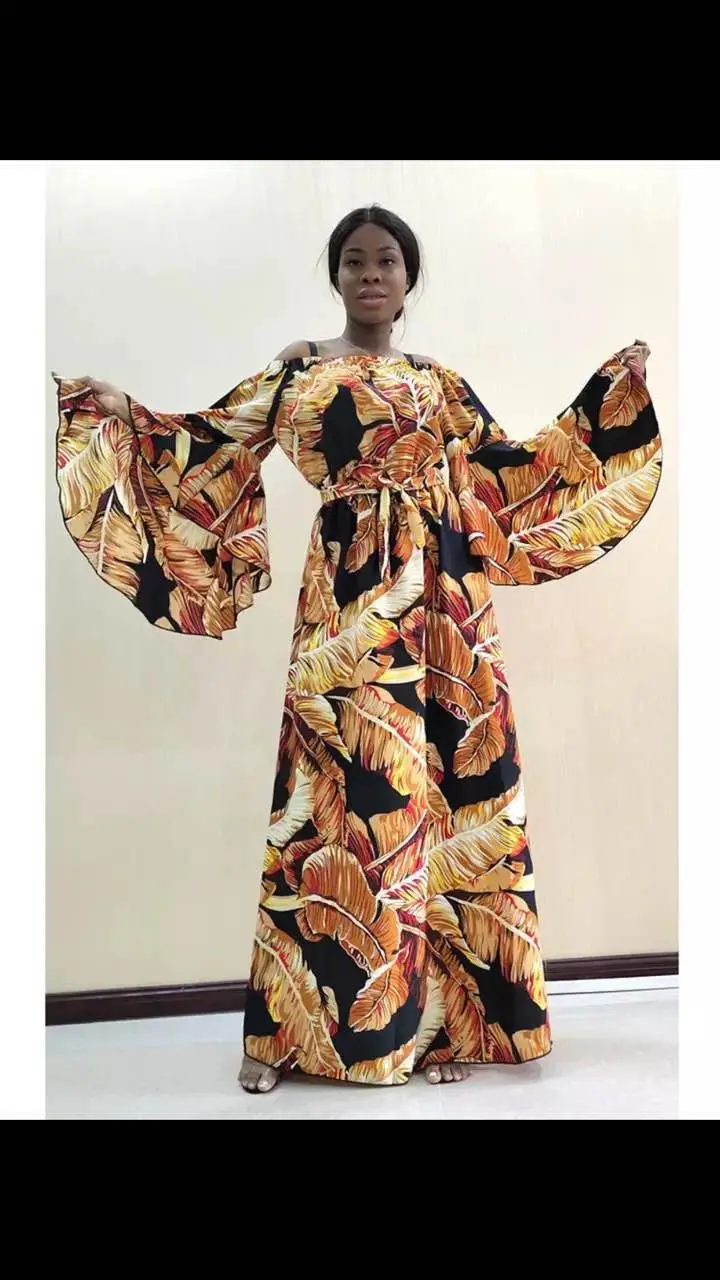 Новинка, Африканский бриллиант, хлопок, шифон, длинное Дашики платье для леди, Длина: 140 см, ширина: 160 см