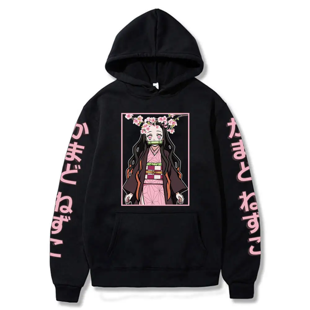 off white hoodie Anime Demon Slayer Hoodies Kimetsu No Yaiba Sweatshirts Cozy Tops Pullovers Sudadera Felpa Moletom white hoodie women Hoodies & Sweatshirts