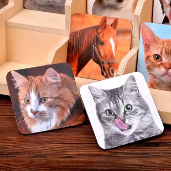 

6pc/8pc Insulated cork coasters Density board coasters Table mat cork coasters custom made