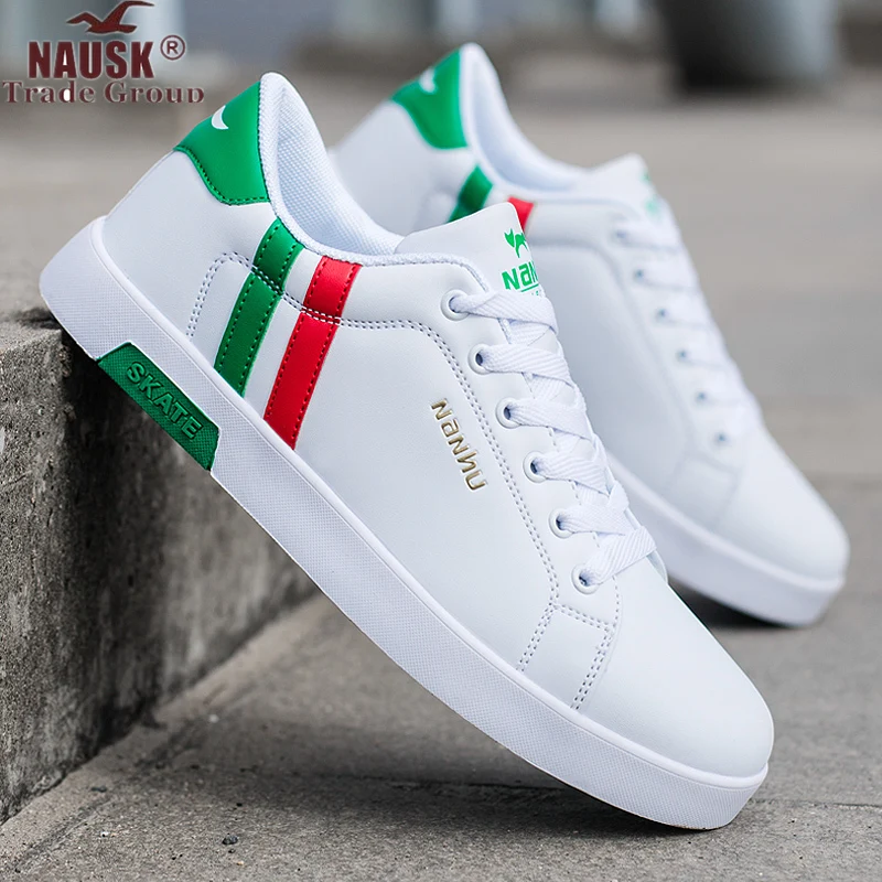 

High Quality Brand Men Casual Shoes Hot sale Spring Autumn Casual Shoes Men Breathable Fashion Green Casual Men Shoes White