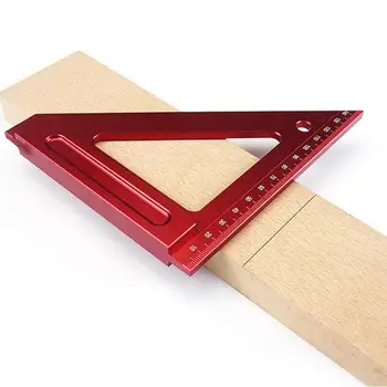 

Woodworking Triangular Ruler Aluminum Alloy Durable Clear Scale Corrosion-resistant Triangle Protractor Woodworking Tool