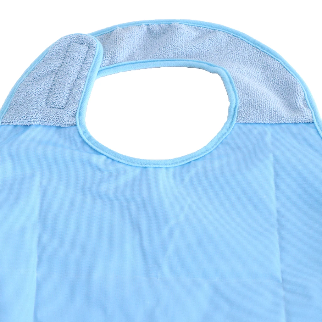 

2pcs Adult Bib Washable Reusable Waterproof Clothing Protector for Eating Blue and Purple 18''x34''