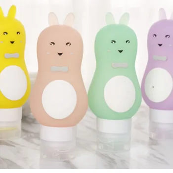 

1PC Cute Design Cartoon Silicone Travel sub-bottle Animal Shape Food-Grade Silicone Travel Shampoo Empty Bottle For Lady